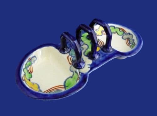 Scottish Bough Pottery Hand Painted Toast Rack by Christina Catherine Amour c1925