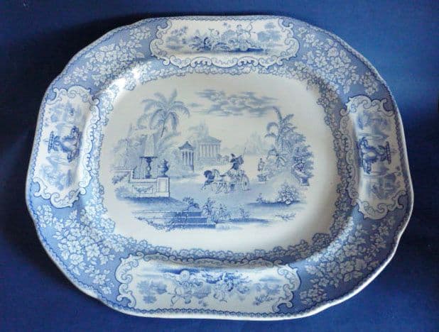 Scottish Pottery Bell s of Glasgow Triumphal Car Meat Plate c1850