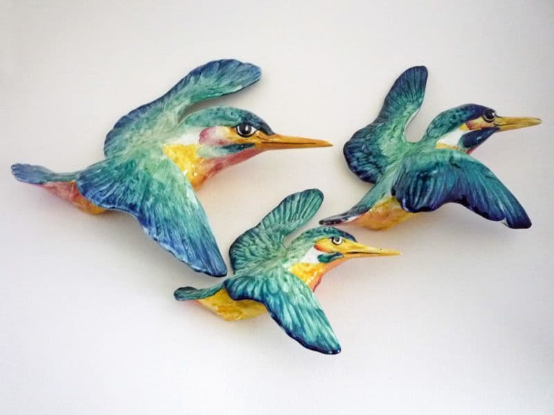 Set of Three Beswick Kingfisher Wall Plaques c1945 Sold