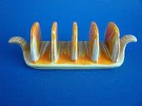 Shelley Orange Harmony Drip Ware 5-Bar Toast Rack c1935