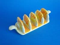 Shelley Orange Harmony Drip Ware 5-Bar Toast Rack c1935