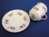 Shelley 'Pink Charm' Miniature Cup and Saucer c1939