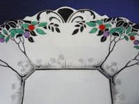 Shelley Queen Anne 'Black Trees' Pattern 11476 Cake Plate c1926
