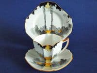 Shelley Tall Queen Anne 'Sunrise and Tall Trees' Pattern 11678 Trio c1929 (Sold)