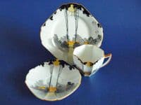 Shelley Tall Queen Anne 'Sunrise and Tall Trees' Pattern 11678 Trio c1929 (Sold)