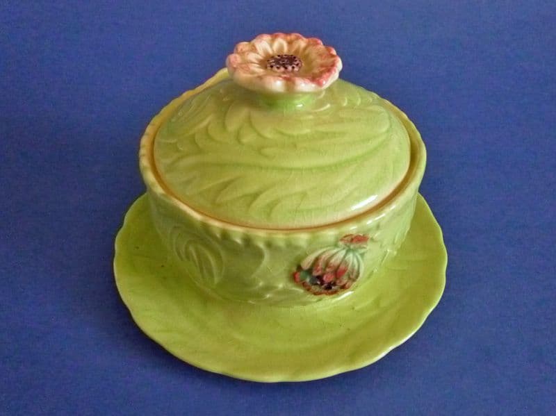 Shorter and Son Dahlia Butter Dish c1939
