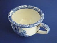 Small Blue and White 'Abbey Ruins' Vomit or Spitting Pot c1830