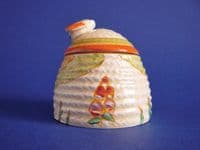 Small Clarice Cliff Fantasque Bizarre 'Windbells' Beehive Honey Pot c1933 (Sold)