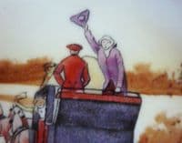 Small Royal Doulton Bone China Victor Venner 'Coaching Days' Rack Plate c1928 #2