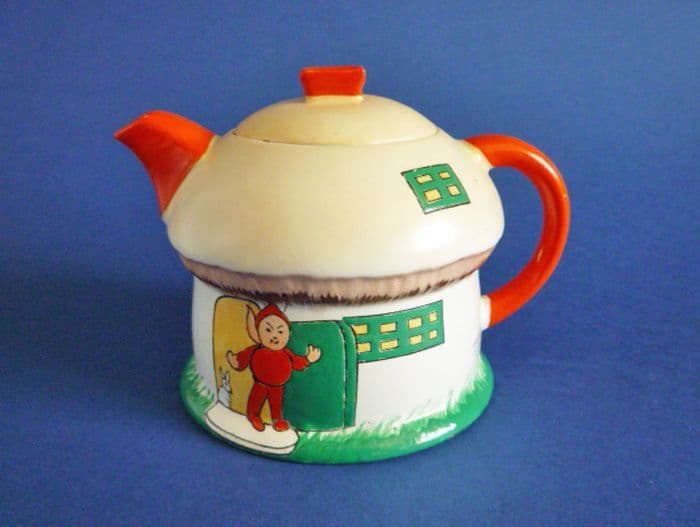 Small Shelley Mabel Lucie Attwell Boo Boo Mushroom House Teapot c1928 Sold