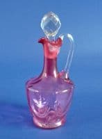 Small Victorian Cranberry Glass Liqueur Jug with Stopper c1880