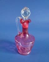 Small Victorian Cranberry Glass Liqueur Jug with Stopper c1880