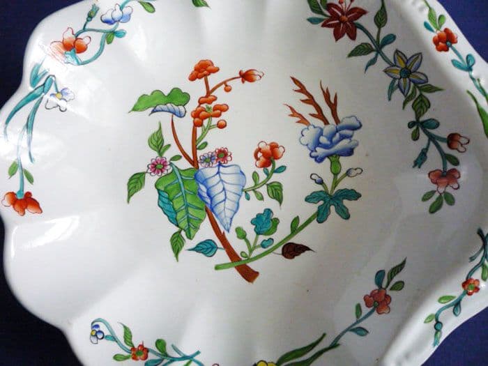 Spode Hand Painted Fluted Shell Dessert Dish Pattern 3580 c1815