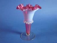 Stourbridge Opalescent Cranberry Glass Trumpet Vase c1890