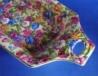 Stunning Grimwades Royal Winton 'Sweet Pea' Chintz Two Handled Dish c1938