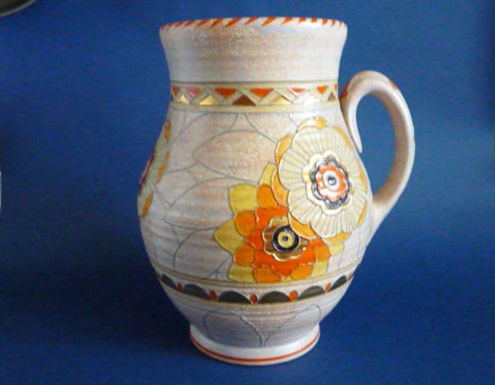 Stunning Large Charlotte Rhead Crown Ducal Rhodian Flower Jug c1935 ...