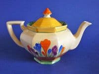 Superb Clarice Cliff Bizarre Autumn 'Crocus' Athens Teapot c1930 (Sold)