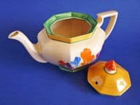Superb Clarice Cliff Bizarre Autumn 'Crocus' Athens Teapot c1930 (Sold)