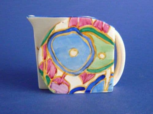 Superb Clarice Cliff Bizarre 'Blue Chintz' Stamford Cream Jug c1932