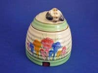 Superb Clarice Cliff Newport Pottery 'Spring Crocus' Beehive Honey Pot c1936 (Sold)
