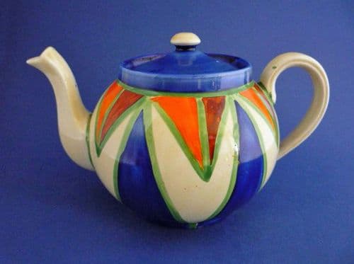 Superb Clarice Cliff Original Bizarre Geometric Globe Teapot c1929 (Sold)