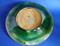 Superb Cobalt Victorian Majolica Fern and Flower Plate c1880