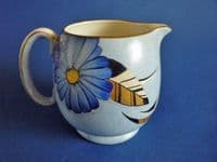 Superb Gray's Pottery Art Deco Blue Floral Pattern A2448 Jug c1935