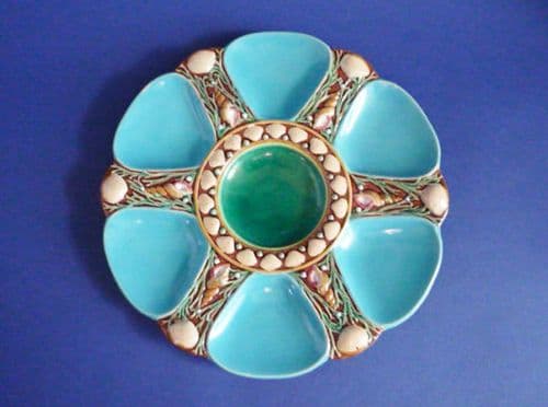 Superb Minton Turquoise Majolica Oyster Plate c1872 (Sold)
