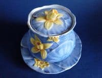 Superb Old Grimwades Royal Winton Blue 'Regina' Water Lily Jam Pot c1935