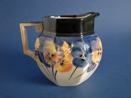 Superb Rare Royal Doulton 'Pansies' Series Art Deco Octagon Jug D4049 c1928