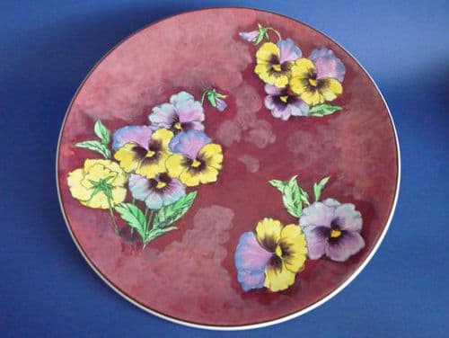Superb Royal Doulton 'Pansy - Mottled Ground' Wall Plaque D6402 c1953