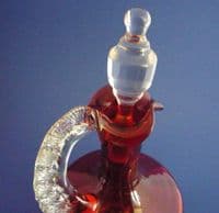 Superb Victorian Cranberry Glass Wine Jug with Stopper c1880