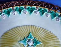 Superb Wedgwood Majolica 'Satyr & Ivy' Reticulated Oval Comport or Tazza c1871