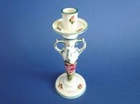 Superb Wemyss Ware 'Cabbage Roses' Tall Kintore Candlestick c1900