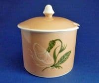 Susie Cooper Bone China Pink Sgraffito Flower Preserve Pot c1955