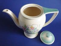Susie Cooper Crown Works Green 'Dresden Spray' Rex Coffee Pot c1938 (Sold)