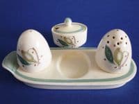 Susie Cooper Crown Works Pottery Green 'Gardenia' Cruet c1950