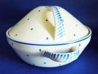 Susie Cooper Crown Works Pottery John Lewis Blue 'Polka Dot' Kestrel Tureen c1935