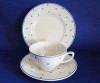 Susie Cooper Crown Works Pottery John Lewis Blue 'Polka Dot' Trio c1935 #1 (Sold)
