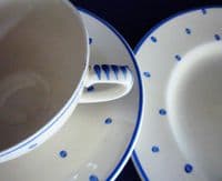 Susie Cooper Crown Works Pottery John Lewis Blue 'Polka Dot' Trio c1935 #1 (Sold)