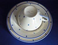 Susie Cooper Crown Works Pottery John Lewis Blue 'Polka Dot' Trio c1935 #1 (Sold)