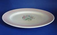 Susie Cooper Crown Works Pottery Pink 'Dresden Spray' Small Oval Platter c1935