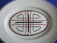Susie Cooper Green Glazed Platter - Abstract Pattern #618 c1933