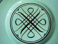 Susie Cooper Studio Pottery Green Glazed Plate - Abstract Pattern #618 c1933