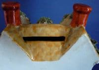 Unusual 19th Century Staffordshire Pottery Cottage Moneybox c1870