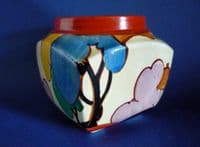 Unusual Clarice Cliff Bizarre 'Blue Autumn' Sugar Cube Box c1932 (Sold)
