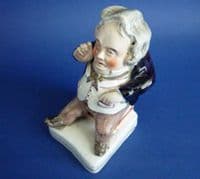 Unusual early Victorian Staffordshire Pottery Figure 'The Snuff Taker' c1840