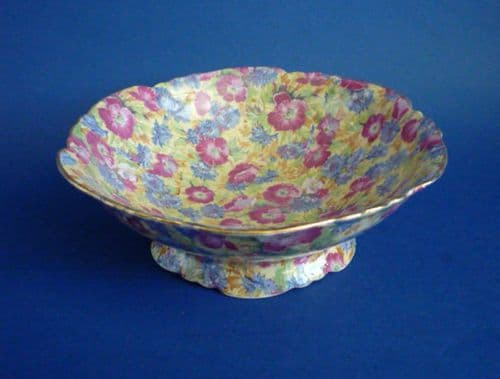 Unusual Grimwades Royal Winton 'Royalty' Chintz Footed Dish c1937