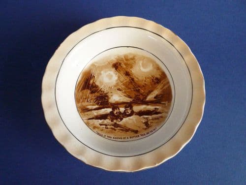 Unusual Grimwades WW1 Bairnsfather 'Old Bill' Crimped Dish c1919 #1