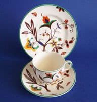 Unusual Hancock's Corona Ware 'Jacobean' Trio by Molly Hancock c1930